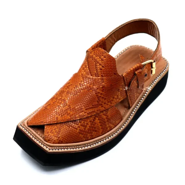 Snake Leather Kaptaan Chappal - Image 7
