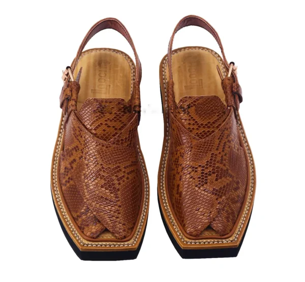Snake Leather Kaptaan Chappal - Image 3